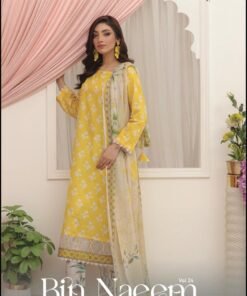 Bin Naeem Platinum Vol 24 – Sunshine Yellow Printed Lawn Suit