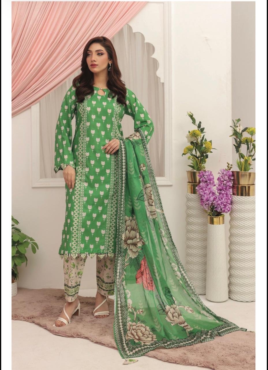 Bright Sunshine Yellow Floral 3-Piece Lawn Suit