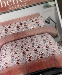 ChenOne By Mani Double Bed Sheet Set Design 524 (Mauve Floral)