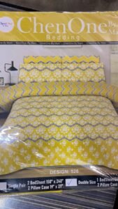 ChenOne By Mani Double Bed Sheet Set Design 526 (Vibrant Yellow)