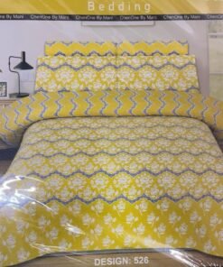ChenOne By Mani Double Bed Sheet Set Design 526 (Vibrant Yellow)