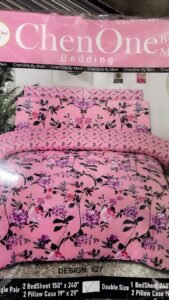 ChenOne By Mani Double Bed Sheet Set Design 527 (Blush Pink Floral)
