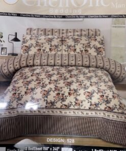 ChenOne By Mani Double Bed Sheet Set Design 528 (Classic Beige Floral)