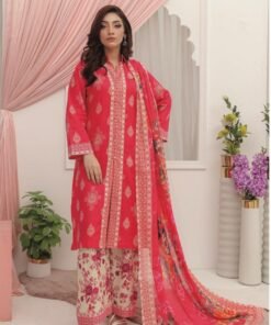 Classic Onyx Black & Cream Floral Lawn Suit