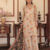 Coral Pink & Burgundy Block Print Style 3-Piece Suit