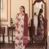Cream & Crimson Floral 3-Piece Lawn Suit