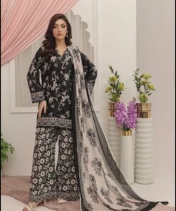 Cream & Crimson Red Roses Printed Lawn Suit