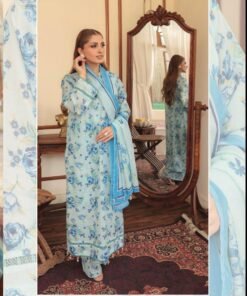 Emerald Green & Ivory Tulip Printed 3-Piece Lawn Suit