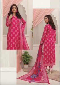 Emerald Green Tulip Printed 3-Piece Lawn Suit