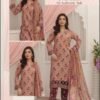 Lilac Gray Blossom 3-Piece Lawn Suit with Chevron Detailing