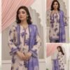 Mustard & Sapphire Blue Tropical Floral Lawn Suit