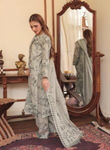Muted Sage Green Vintage Floral Cut-Out Neck Suit
