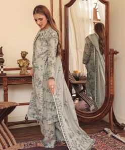 Muted Sage Green Vintage Floral Cut-Out Neck Suit