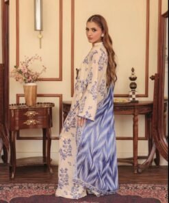 Royal Blue & Beige Royal Botanical 3-Piece Suit