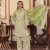 Royal Blue & Off-White V-Neck Botanical Kurta Suit