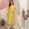 Sky Blue & Sapphire Floral Printed 3-Piece Lawn Suit