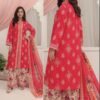 Vibrant Hot Pink Motif Printed 3-Piece Lawn Suit