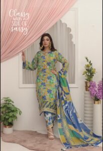 Vibrant Hot Pink & White Motif Printed 3-Piece Lawn Suit