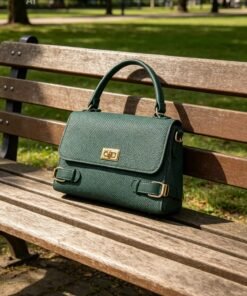 Cream-Beige-Synthetic-Leather-Satchel-Bag