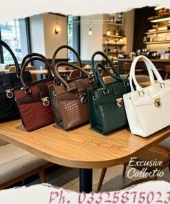 Crocodile Textured Soft Leather Shoulder Bag