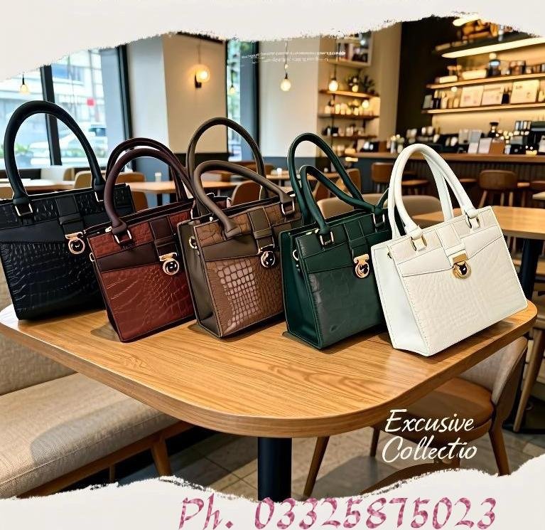 Crocodile Textured Soft Leather Shoulder Bag