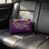 Deep Purple Crocodile Leather Candy Handbag