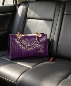 Deep Purple Crocodile Leather Candy Handbag