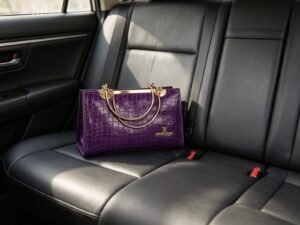 Deep Purple Crocodile Leather Candy Handbag