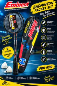 Eminent PRO-6070 Badminton Racket Pair Set (2 Rackets + Bag)