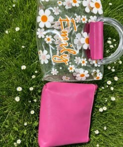 Hot-Pink-2-Piece-Clear-Daisy-Handbag-Set