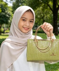 Lime Green Crocodile Leather Candy Handbag