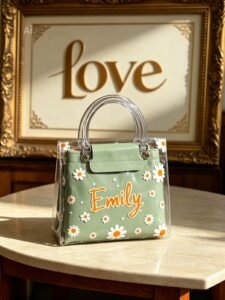 Mint Green 2-Piece Clear Daisy Handbag Set
