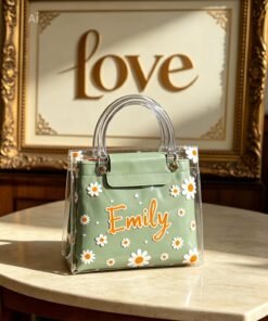 Mint Green 2-Piece Clear Daisy Handbag Set