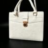 Off-White Crocodile Textured Soft Leather Shoulder Bag