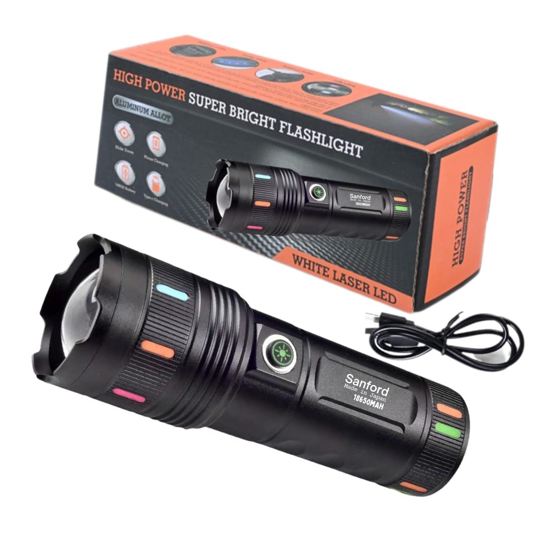 Sanford White Laser LED Super Bright Flashlight