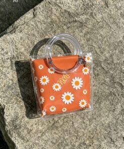 Alternative view of Vibrant Orange 2-Piece Clear Daisy Handbag Set