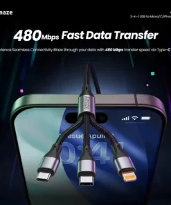 3-in-1 USB to MicroCiPhone 3.5A 1.2m A30 (3)