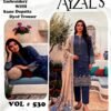 AYZALS Navy Blue Digital Karandi Double Head Embroidered 3 Piece Suit with Same Dupatta Vol 530