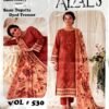 AYZALS Rust Digital Karandi Double Head Embroidered 3 Piece Suit with Same Floral Dupatta Vol 530