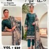 AYZALS Teal Green Digital Karandi Double Head Embroidered 3 Piece Suit with Same Dupatta Vol 530