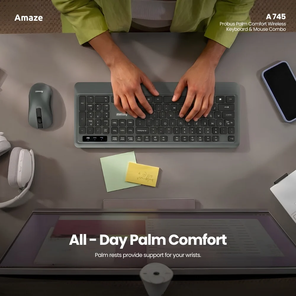 Palm Comfort Wireless Keyboard and Mouse Combo A745 (2)