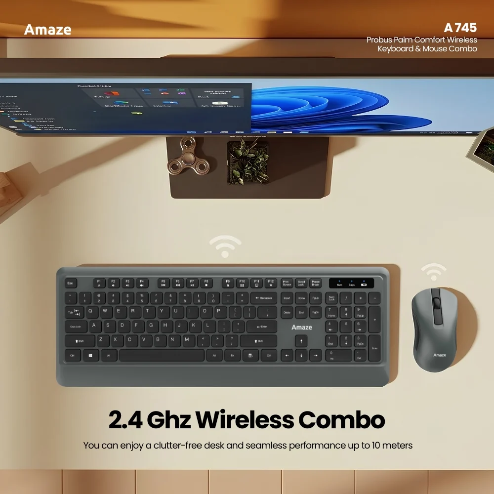 Palm Comfort Wireless Keyboard and Mouse Combo A745 (5)