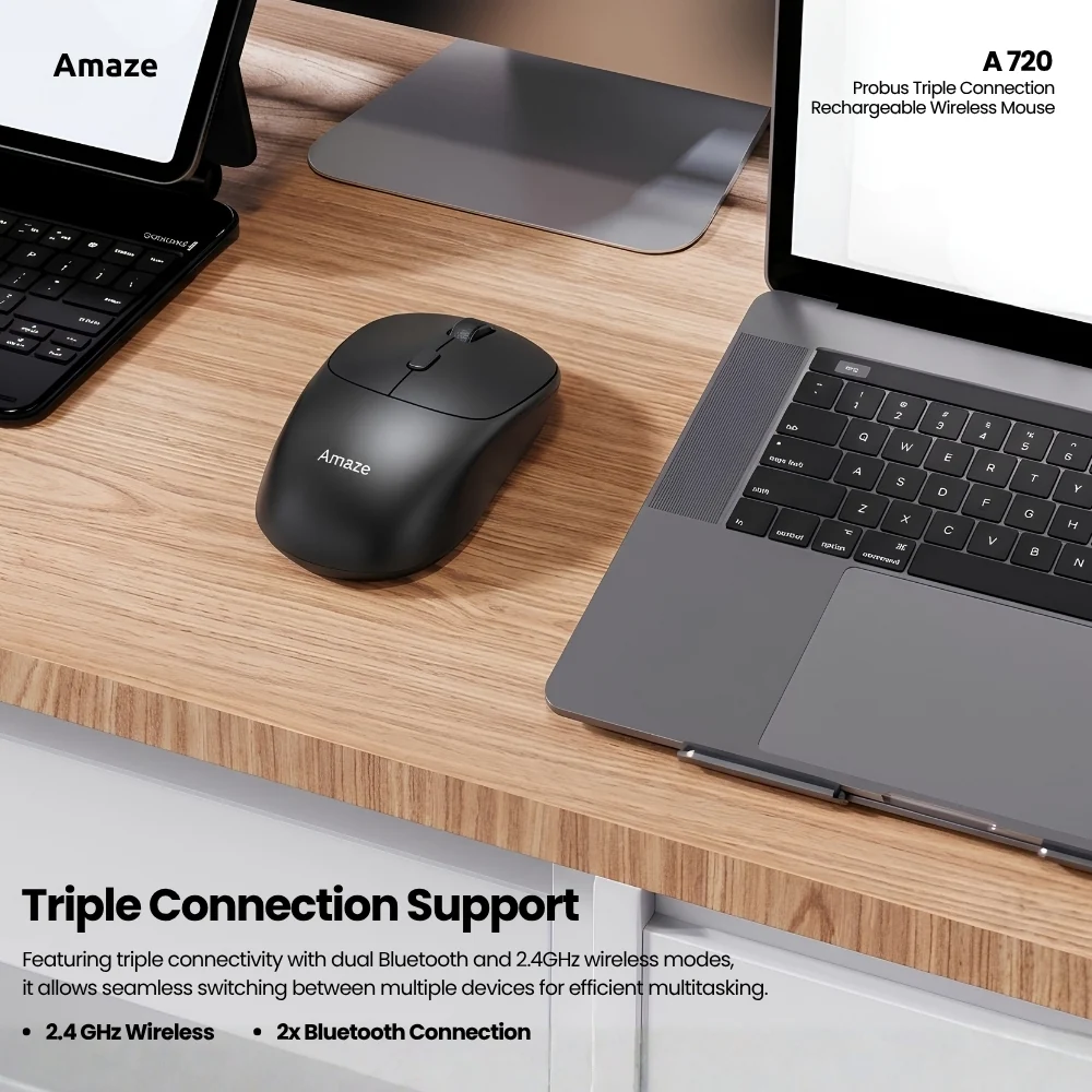 Probus Triple Connection Rechargeable Wireless Mouse A720 (4)