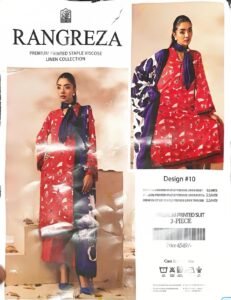 Rangreza Red Floral Printed 3-Piece Suit Design #10